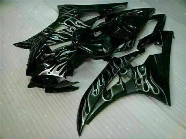 Argent Flamme Noir Carénage Yamaha R6 2006-2007 Argent Flamme Noir Carénage Yamaha R6 2006-2007