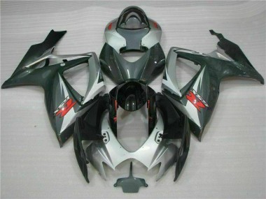Argent Noir Carénage Suzuki GSXR 600 / 750 K6 2006-2007