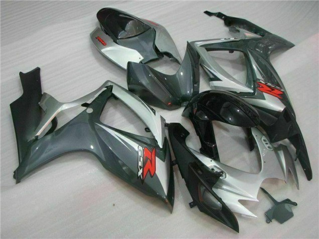 Argent Noir Carénage Suzuki GSXR 600 / 750 K6 2006-2007 Argent Noir Carénage Suzuki GSXR 600 / 750 K6 2006-2007