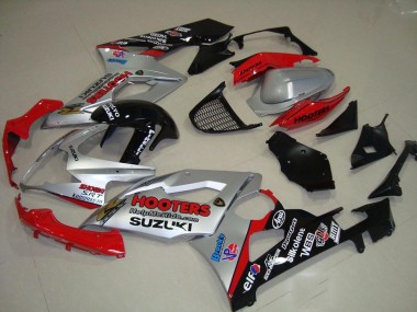 Argent et Rouge Carénage Suzuki GSXR 1000 K5 2005-2006