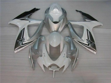 Blanc Argent Carénages Suzuki GSXR 600 / 750 K6 2006-2007