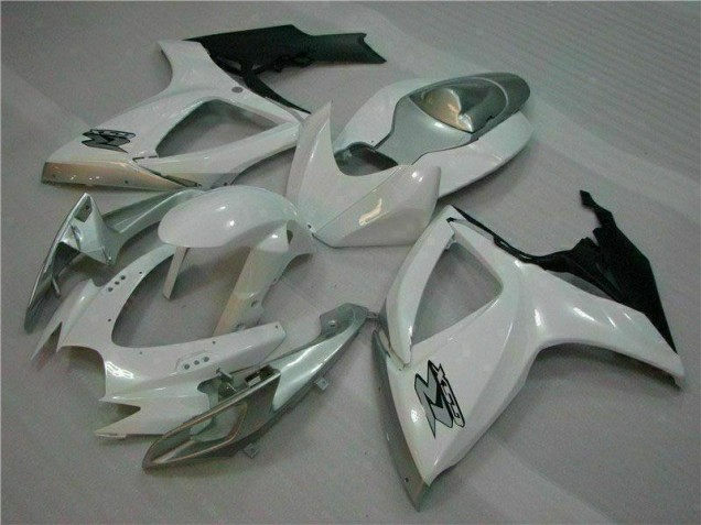 Blanc Argent Carrosserie Suzuki GSXR 600 / 750 K6 2006-2007 Blanc Argent Carrosserie Suzuki GSXR 600 / 750 K6 2006-2007