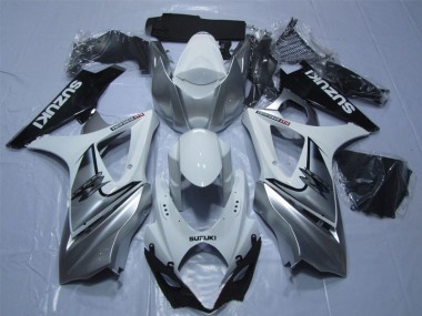 Blanc Argent Noir Carénage Suzuki GSXR 1000 K7 2007-2008