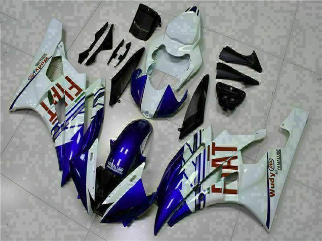 Blanc Bleu Carénage Yamaha R6 2006-2007 Blanc Bleu Carénage Yamaha R6 2006-2007
