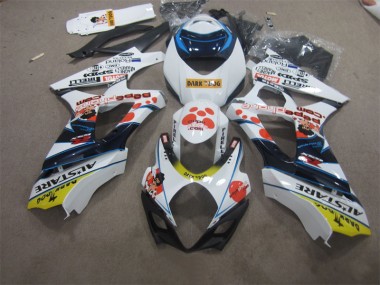 Blanc Bleu Dark Dog Carénage Suzuki GSXR 1000 K7 2007-2008