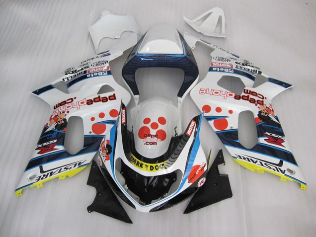 Blanc Bleu Dark Dog Carénage Suzuki GSXR 600 K1 K2 K3 2001-2003 Blanc Bleu Dark Dog Carénage Suzuki GSXR 600 K1 K2 K3 2001-2003