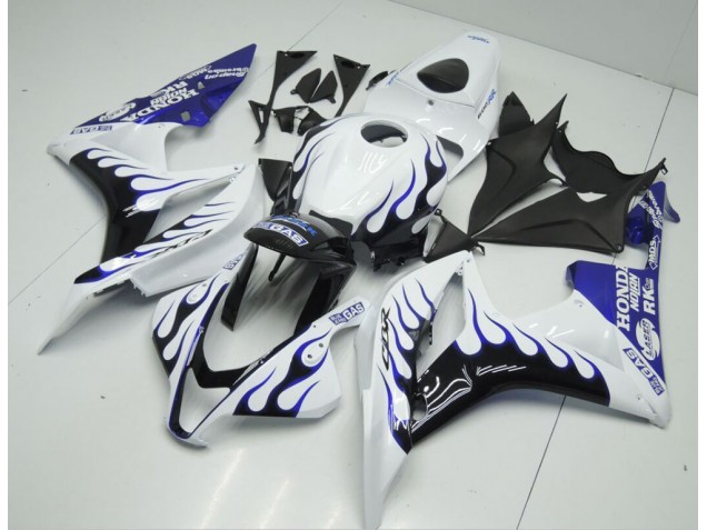 Blanc Bleu Flamme Carénage Honda CBR 600 RR 2007-2008 Blanc Bleu Flamme Carénage Honda CBR 600 RR 2007-2008