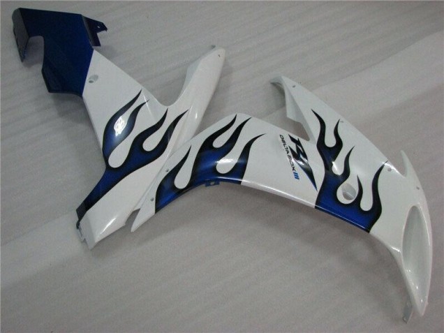Blanc Bleu Flamme Carénage Yamaha R1 2004-2006 Blanc Bleu Flamme Carénage Yamaha R1 2004-2006