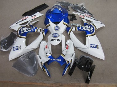 Blanc Bleu Lucky Strike Motul Carénage Suzuki GSXR 600 K6 2006-2007