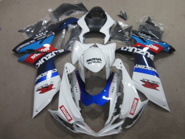 Blanc Bleu Motul Carénage Suzuki GSXR 600 K11 2011-2024 Blanc Bleu Motul Carénage Suzuki GSXR 600 K11 2011-2024