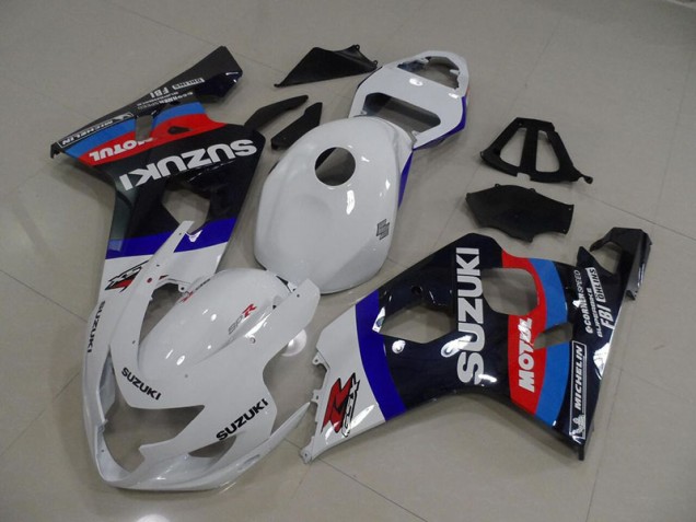 Blanc Bleu Motul Carénage Suzuki GSXR 750 K4 2004-2005 Blanc Bleu Motul Carénage Suzuki GSXR 750 K4 2004-2005