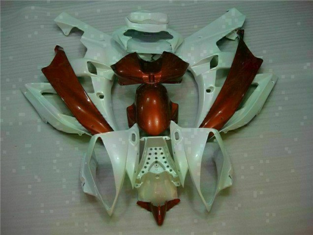 Blanc Brun Carénage Yamaha R6 2006-2007 Blanc Brun Carénage Yamaha R6 2006-2007