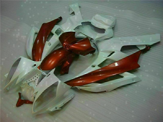 Blanc Brun Carénage Yamaha R6 2006-2007 Blanc Brun Carénage Yamaha R6 2006-2007