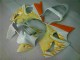 Blanc Jaune Flamme Carénage Kawasaki ZX6R 2000-2002