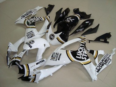Blanc Lucky Strike Noir Motul Carénage Suzuki GSXR 750 K6 2006-2007