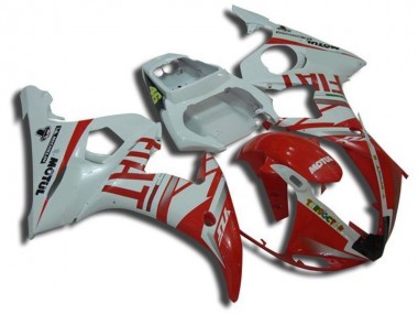Blanc Motul Rouge Fiat Carénage Yamaha R6 2003-2005
