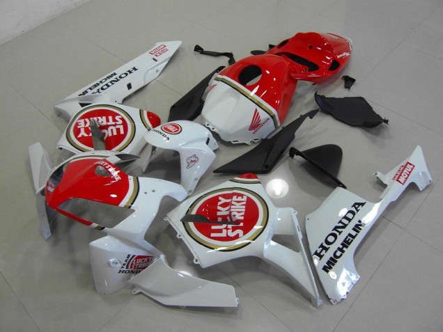 Blanc Nacré Lucky Strike Carénage Honda CBR 600 RR 2005-2006 Blanc Nacré Lucky Strike Carénage Honda CBR 600 RR 2005-2006