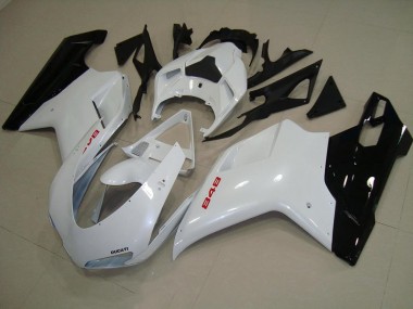 Blanc Nacré Noir Carénage Ducati 848 1098 1198 2007-2014