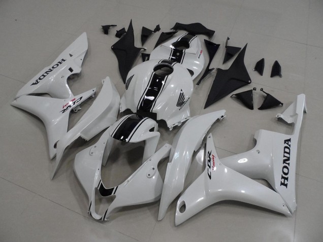 Blanc Nacré avec Noir Bande Carénage Honda CBR 600 RR 2007-2008 Blanc Nacré avec Noir Bande Carénage Honda CBR 600 RR 2007-2008