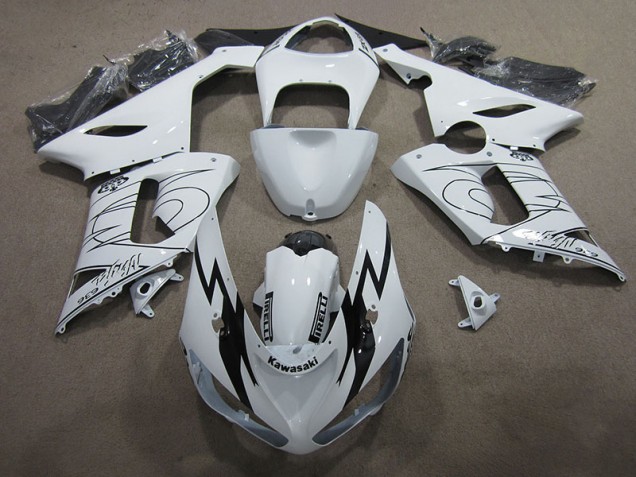 Blanc Ninja 636 Carénage Kawasaki ZX6R 2005-2006 Blanc Ninja 636 Carénage Kawasaki ZX6R 2005-2006
