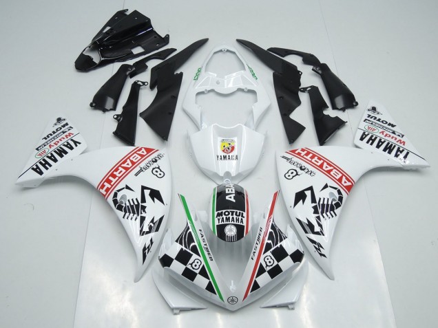Blanc Noir Abrath Carénage Yamaha R1 2012-2014 Blanc Noir Abrath Carénage Yamaha R1 2012-2014
