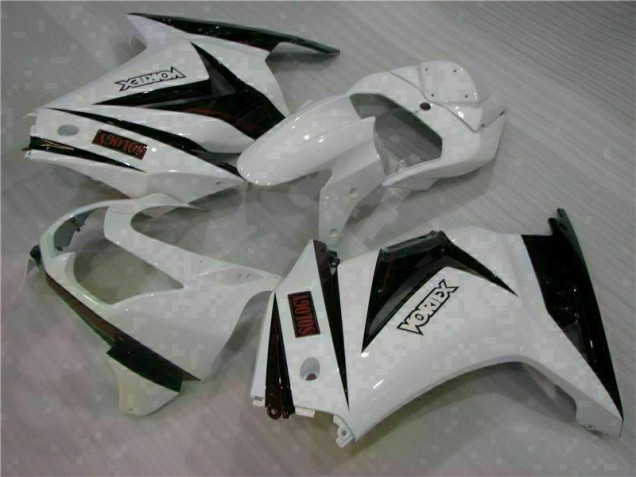 Blanc Noir Carénage Kawasaki EX250 2008-2012 Blanc Noir Carénage Kawasaki EX250 2008-2012