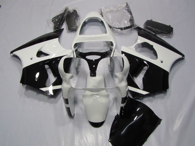 Blanc Noir Carénage Kawasaki ZX6R 2000-2002 Blanc Noir Carénage Kawasaki ZX6R 2000-2002