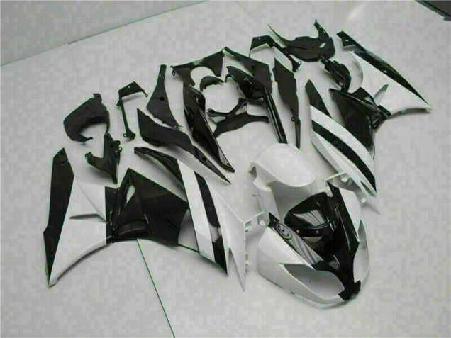 Blanc Noir Carénage Kawasaki ZX6R 2009-2012 Blanc Noir Carénage Kawasaki ZX6R 2009-2012