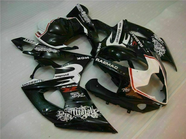 Blanc Noir Carénage Suzuki GSXR 1000 K5 2005-2006 Blanc Noir Carénage Suzuki GSXR 1000 K5 2005-2006