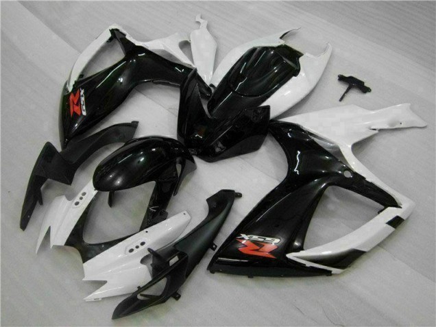 Blanc Noir Carénage Suzuki GSXR 600 / 750 K6 2006-2007 Blanc Noir Carénage Suzuki GSXR 600 / 750 K6 2006-2007