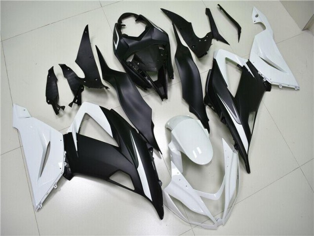 Blanc Noir Carénages Kawasaki ZX6R 2013-2018 Blanc Noir Carénages Kawasaki ZX6R 2013-2018