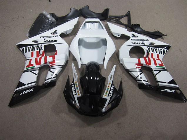 Blanc Noir Fiat Carénage Yamaha R6 1998-2002 Blanc Noir Fiat Carénage Yamaha R6 1998-2002
