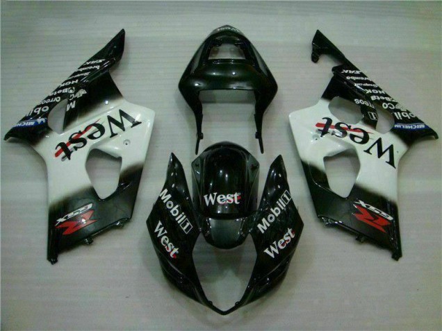 Blanc Noir Kit Carénages Complet Suzuki GSXR 1000 K3 2003-2004 Blanc Noir Kit Carénages Complet Suzuki GSXR 1000 K3 2003-2004