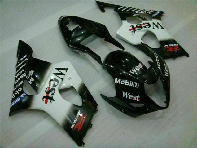 Blanc Noir Kit Carénages Complet Suzuki GSXR 1000 K3 2003-2004 Blanc Noir Kit Carénages Complet Suzuki GSXR 1000 K3 2003-2004