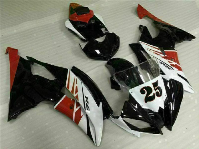 Blanc Noir Kit Carénages Yamaha R6 2008-2016 Blanc Noir Kit Carénages Yamaha R6 2008-2016