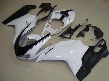 Blanc Noir Mat Carénage Ducati 848 1098 1198 2007-2014