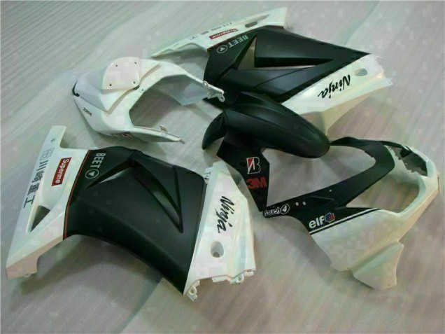 Blanc Noir Ninja 3M Carénage Kawasaki EX250 2008-2012 Blanc Noir Ninja 3M Carénage Kawasaki EX250 2008-2012