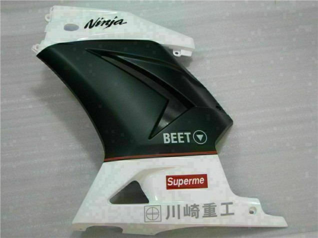 Blanc Noir Ninja 3M Carénage Kawasaki EX250 2008-2012 Blanc Noir Ninja 3M Carénage Kawasaki EX250 2008-2012