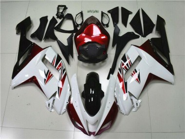 Blanc Noir Rouge Carénage Kawasaki ZX6R 2007-2008