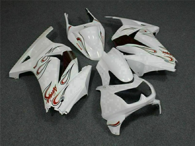 Blanc Rouge Carénage Kawasaki EX250 2008-2012 Blanc Rouge Carénage Kawasaki EX250 2008-2012