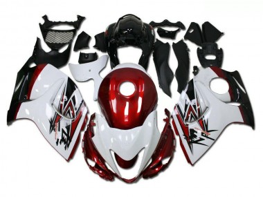 Blanc Rouge Carénage Suzuki GSXR 1300 Hayabusa 2008-2019