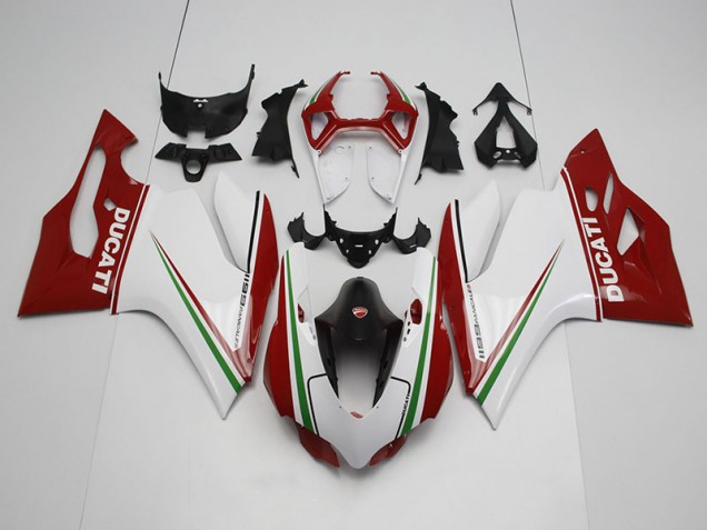 Blanc Rouge Carénages Ducati 1199 2011-2014 Blanc Rouge Carénages Ducati 1199 2011-2014