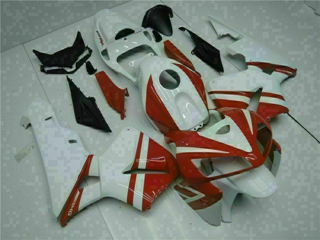 Blanc Rouge Carénages Honda CBR 600 RR 2005-2006 Blanc Rouge Carénages Honda CBR 600 RR 2005-2006