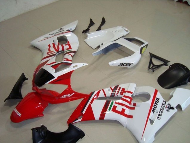 Blanc Rouge Fiat Motul Acer Carénage Yamaha R6 1998-2002 Blanc Rouge Fiat Motul Acer Carénage Yamaha R6 1998-2002