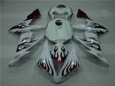 Blanc Rouge Flamme Carénage Yamaha R1 2004-2006
