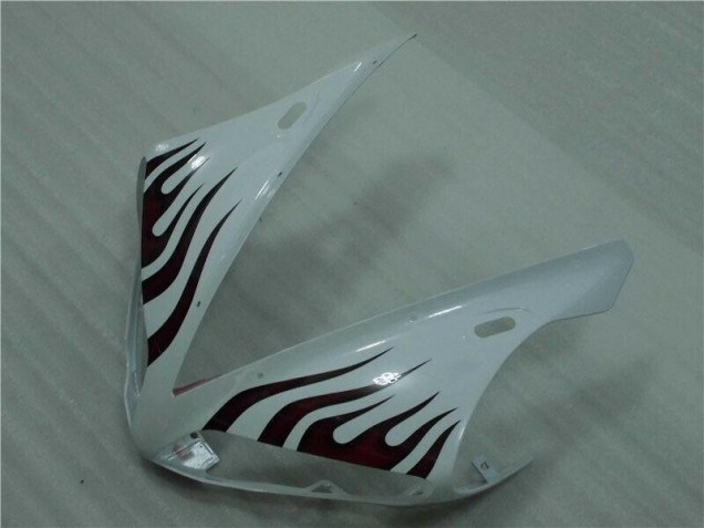 Blanc Rouge Flamme Carénage Yamaha R1 2004-2006 Blanc Rouge Flamme Carénage Yamaha R1 2004-2006