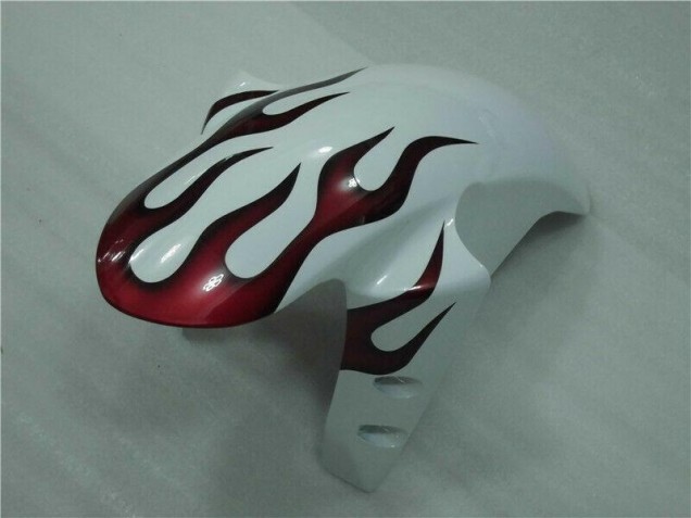 Blanc Rouge Flamme Carénage Yamaha R1 2004-2006 Blanc Rouge Flamme Carénage Yamaha R1 2004-2006