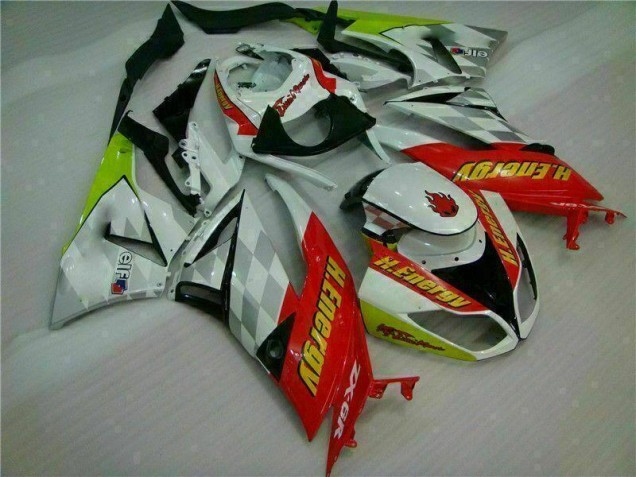 Blanc Rouge H. Énergie Carénage Kawasaki ZX6R 2009-2012 Blanc Rouge H. Énergie Carénage Kawasaki ZX6R 2009-2012