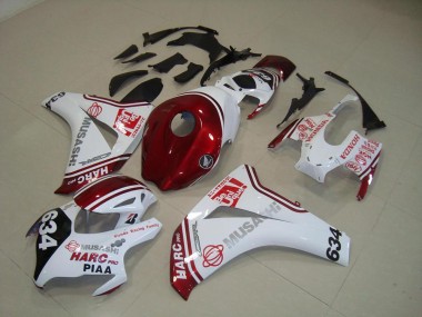 Blanc Rouge HARC Pro PIAA 634 Carénage Honda CBR 1000 RR 2008-2011