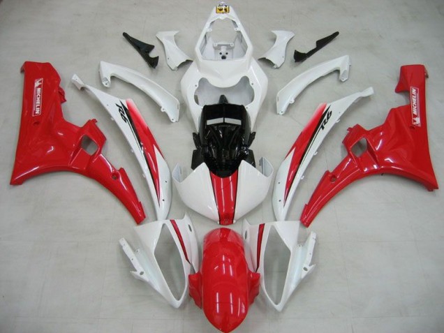 Blanc Rouge Michelin Carénage Yamaha R6 2006-2007 Blanc Rouge Michelin Carénage Yamaha R6 2006-2007